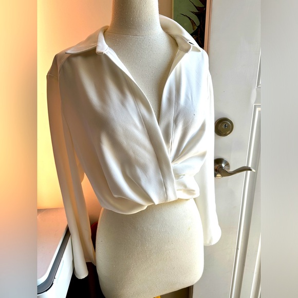 White Crop Long sleeve- Zara - Picture 3 of 4